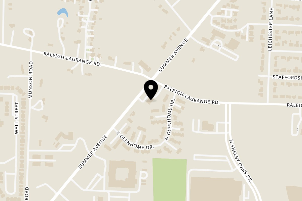 Map showing the location of Elena's Taco Shop Summer on 6105 Summer Ave in Memphis