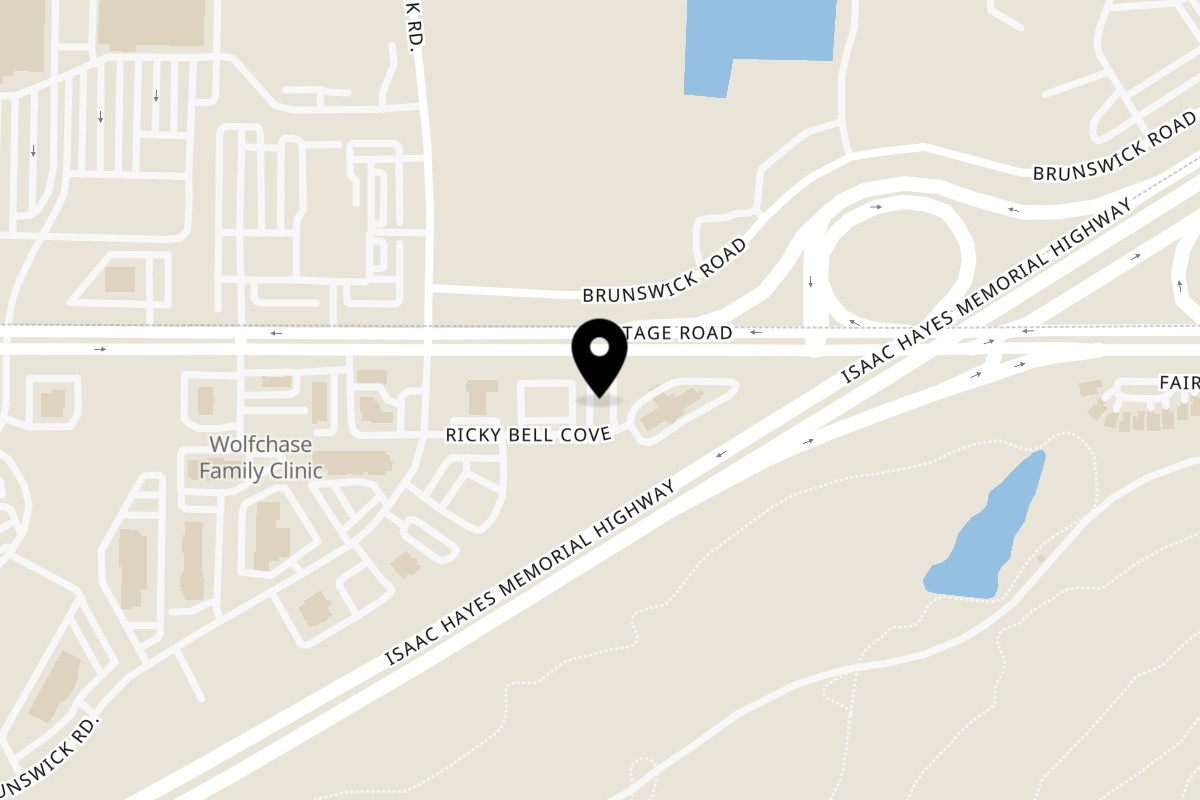 Map showing the location of Elena's Taco Shop Ricky Bell on 8610 Ricky Bell Cove in Memphis